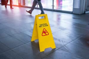 A “Caution: Wet Floor” sign in a store